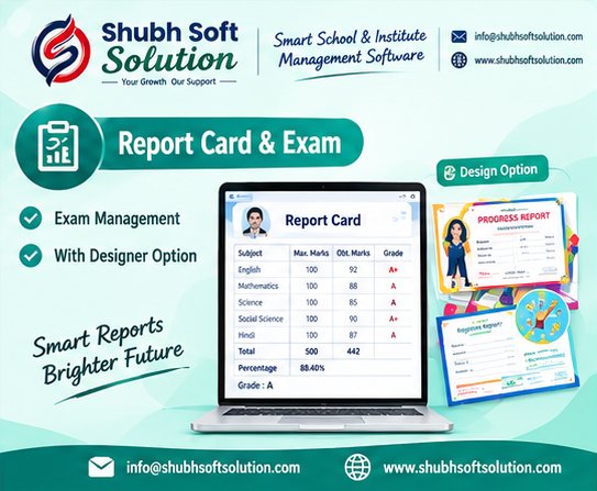 Report card and exam management with designer option