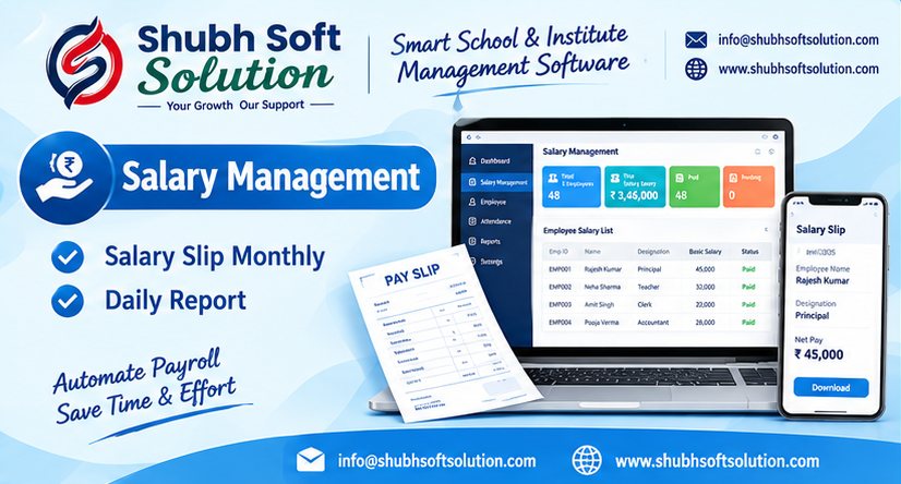 Salary management: monthly salary slip, daily report